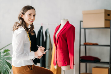 Fashion designers work at studios in the morning.