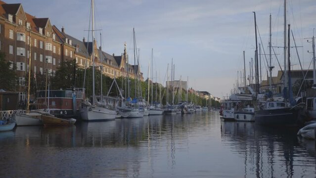 Copenhagen Denmark boats in canal 2.
