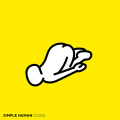 シンプルな人間のアイコンシリーズ　「だるい」