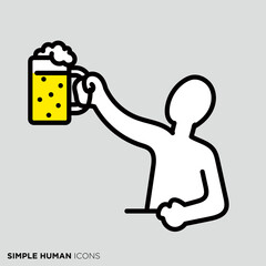 シンプルな人間のアイコンシリーズ　「乾杯」