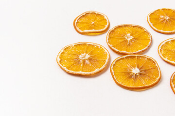 Dried oranges. Healthy sweets or decoration. Soft focus