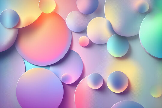 Wallpaper background with circles in the rainbow-colored background
