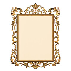Luxury gold frame, isolated on white background.