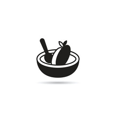dessert and cake icon on white background