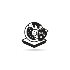 roll cake icon on white background