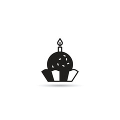 cupcake icon on white background