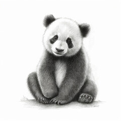 Obraz premium close up of a panda, drawing AI generative 