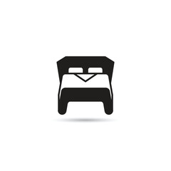 bed and mattress icon on white background