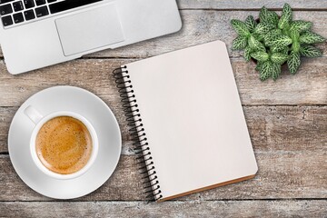 New year concept, notebook on office desk