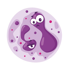 Vector illustration of an Anaplasma bacteria in cartoon style isolated on white background