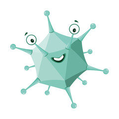 Vector illustration of an Adenovirus in cartoon style isolated on white background