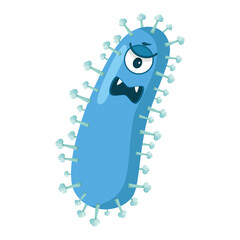 Vector illustration of a Rabies Lyssavirus virus in cartoon style isolated on white background