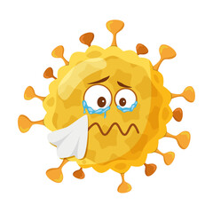 Vector illustration of a Rhinovirus in cartoon style isolated on white background