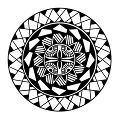 Polynesian circle tattoo design.  Aboriginal samoan. Vector illustration eps10.