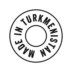 Made in Turkmenistan text emblem stamp, concept background
