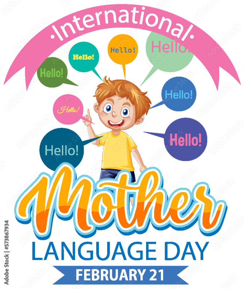 Poster International mother language day banner