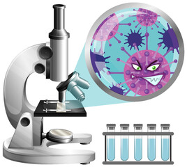 Microscope looking at germ