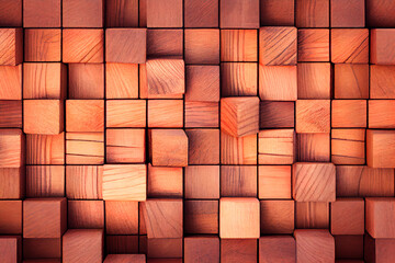 Wooden cube background image, generative ai