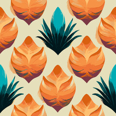 Seamless pattern with flowers, Tropical Design