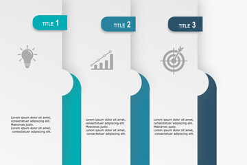 Infographic template for business plan ,strategy, roadmap. 3 Steps Modern Timeline diagram with graphs and business icon, presentation vector infographics