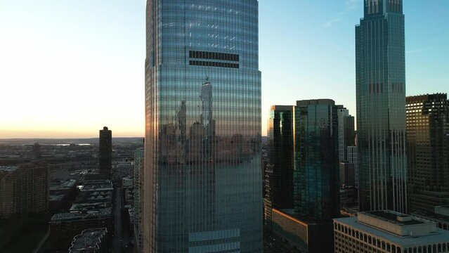 Jersey City with Goldman Sachs building - aerial view - drone photography