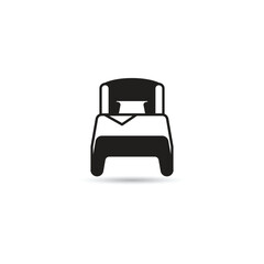 bed and mattress icon on white background