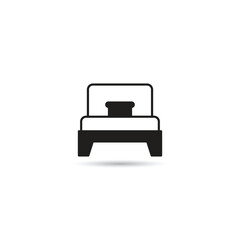 bed icon on white background