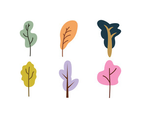 tree icons set vector illustration
