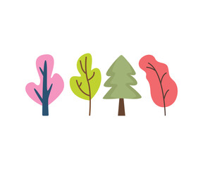 Fototapeta premium tree icons set vector illustration
