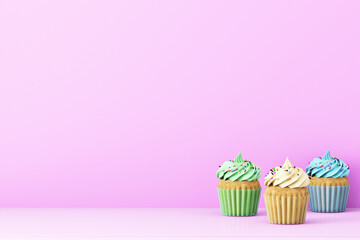 pink background with cupcake
