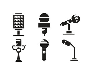 microphone icons set vector illustration