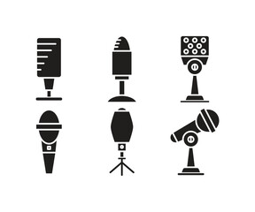 microphone icons set vector illustration
