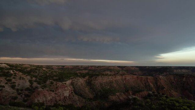 Palo Duro Canyon State Park Texas United States Dark Gloomy Storm Clouds Time Lapse