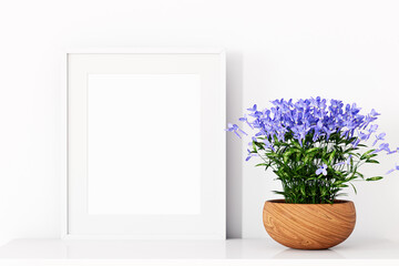 White frame mockup in spring design