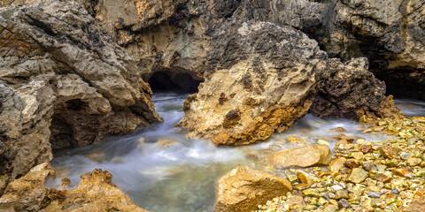Natural Monument Complejo de Cobijeru, Beach of Cobijeru, Beach of Las Acacias, Llanes, Asturias, Spain, Europe