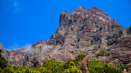 Walls towers, Caldera de Taburiente National Park, Biosphere Reserve, ZEPA, LIC, La Palma, Canary Islands, Spain, Europe