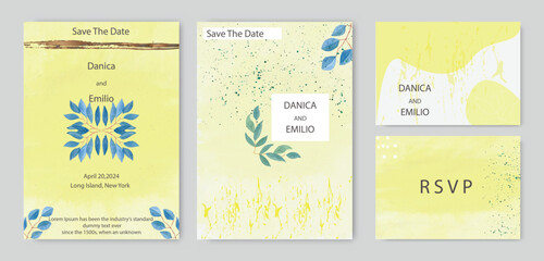 Fototapeta na wymiar beautiful wedding invitation card illustration background design