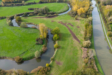 Fototapeta na wymiar River landscape from above