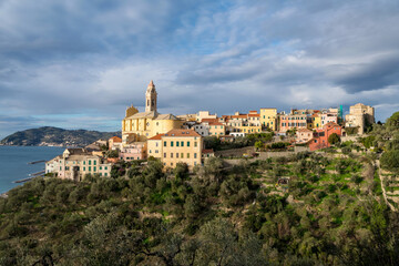 Fototapeta na wymiar Cervo - medieval hilltop town located on Ligurian coast, Italy