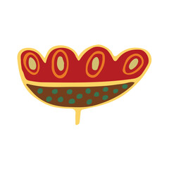 Vintage Colorful flower isolated on white background. Vector illustration