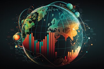 Global business Banking Finance and stock invest graph (AI generated)