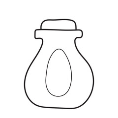 Clear glass jar with lid. storage container isolated on white background. doodle. clipart. vector illustration