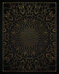 Golden abstract mandala luxury style pattern design