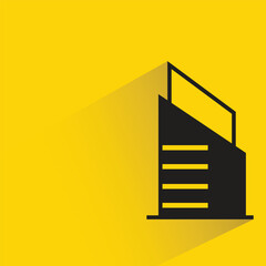 office building on yellow background vector illustration