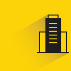 office building on yellow background vector illustration