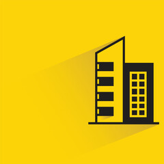office building on yellow background vector illustration