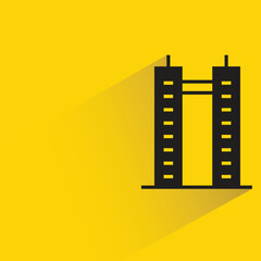 Obraz premium office building on yellow background vector illustration