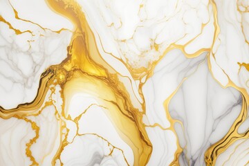 3d wallpaper, white gold marble, wall art, ai generated