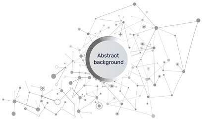 Abstract background and geometric pattern with connecting dots and lines. Network concept, internet connection and global communication concept, scientific and molecular background