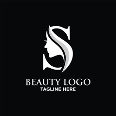 Letter S Beauty Face Logo Design Template Inspiration, Vector Illustration.